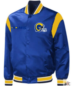NFL La Rams Carneros Blue And Yellow Satin Jacket