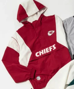 NFL Kansas City Chiefs Windbreaker Red Anorak Jacket