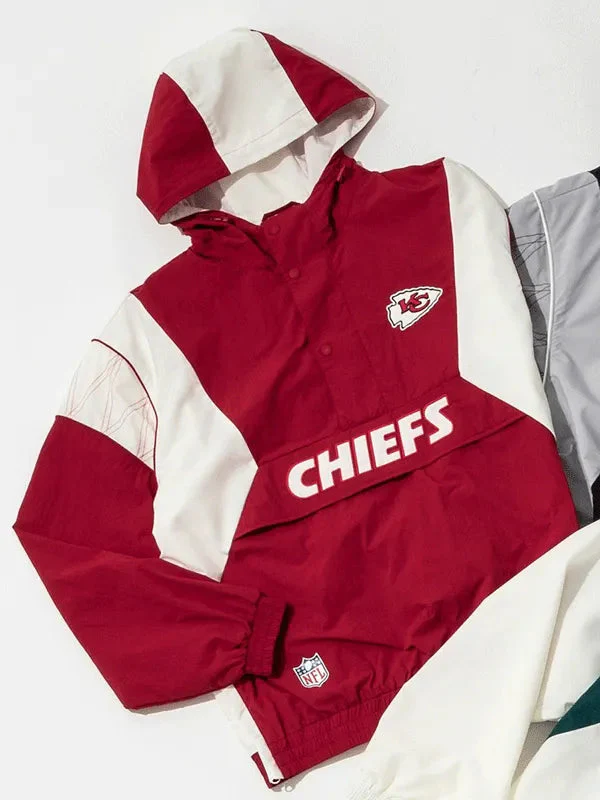 NFL Kansas City Chiefs Windbreaker Red Anorak Jacket