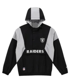 NFL Las Vegas Raiders Windbreaker Black Anorak Jacket