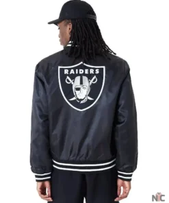 New Era NFL Satin Las Vegas Raiders Bomber Jacket
