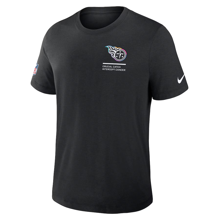 Tennessee Titans Nike Black 2025 NFL Crucial Catch Tri-Blend Dri-FIT T-Shirt