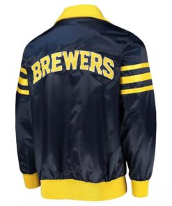 The Captain II Milwaukee Brewers Navy Satin Jacket