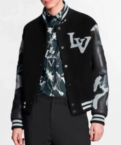 The Kid Laroi Wrong Camo Chains Lv Varsity Jacket