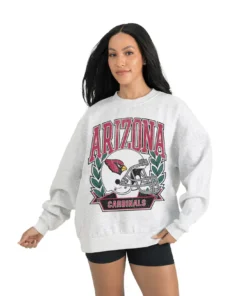 Women's Arizona Cardinals Gameday Couture Gray Heritage Premium Fleece Pullover Sweatshirt