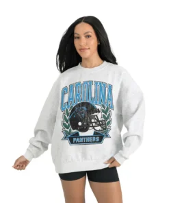Women's Carolina Panthers Gameday Couture Gray Heritage Premium Fleece Pullover Sweatshirt
