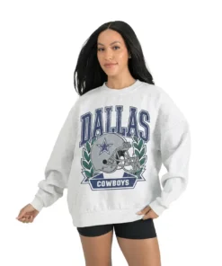 Women's Dallas Cowboys Gameday Couture Gray Heritage Premium Fleece Pullover Sweatshirt