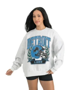 Women's Detroit Lions Gameday Couture Gray Heritage Premium Fleece Pullover Sweatshirt