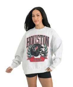 Women's Houston Texans Gameday Couture Gray Heritage Premium Fleece Pullover Sweatshirt