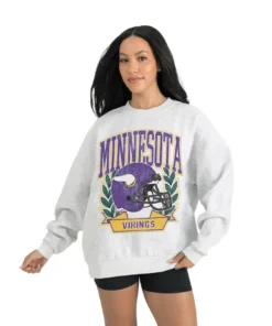 Women's Minnesota Vikings Gameday Couture Gray Heritage Premium Fleece Pullover Sweatshirt