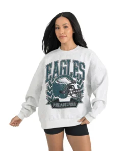 Women's Philadelphia Eagles Gameday Couture Gray Heritage Premium Fleece Pullover Sweatshirt