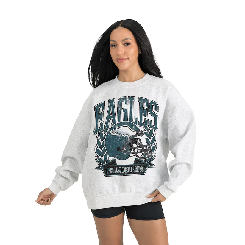 Women's Philadelphia Eagles Gameday Couture Gray Heritage Premium Fleece Pullover Sweatshirt