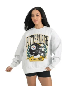 Women's Pittsburgh Steelers Gameday Couture Gray Heritage Premium Fleece Pullover Sweatshirt
