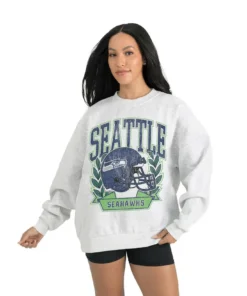 Women's Seattle Seahawks Gameday Couture Gray Heritage Premium Fleece Pullover Sweatshirt