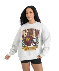 Women's Washington Commanders Gameday Couture Gray Heritage Premium Fleece Pullover Sweatshirt
