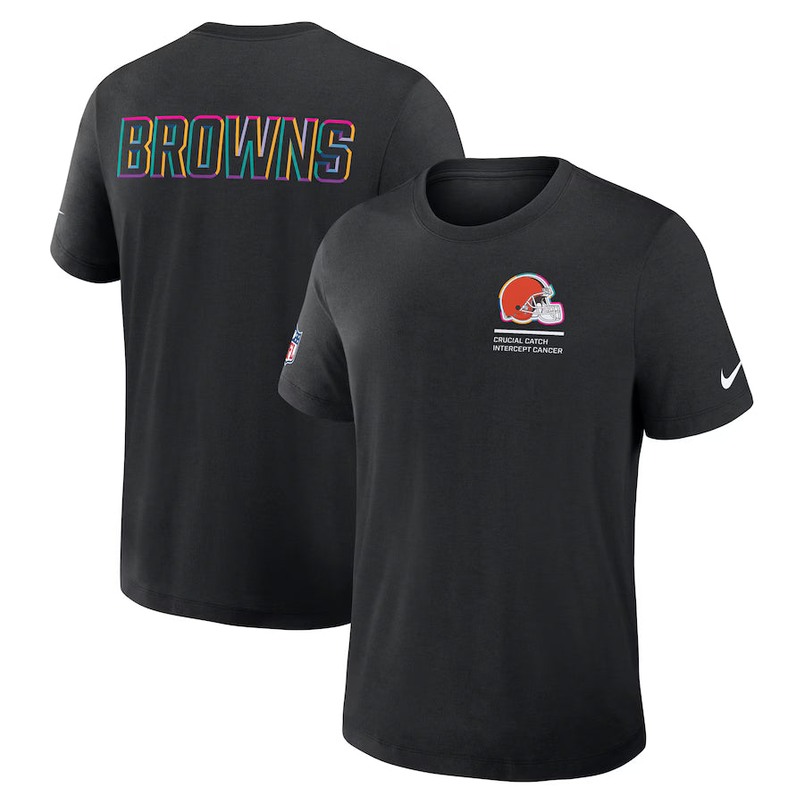 Cleveland Browns Nike Black 2025 NFL Crucial Catch Tri-Blend Dri-FIT T-Shirt