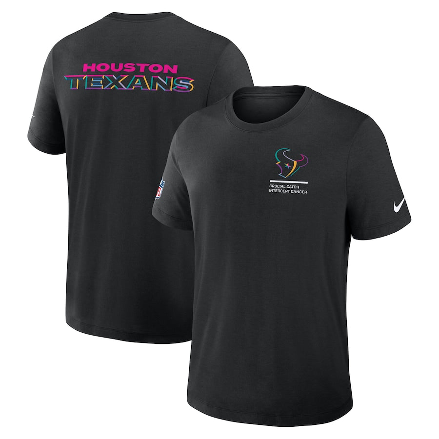Houston Texans Nike Black 2025 NFL Crucial Catch Tri-Blend Dri-FIT T-Shirt