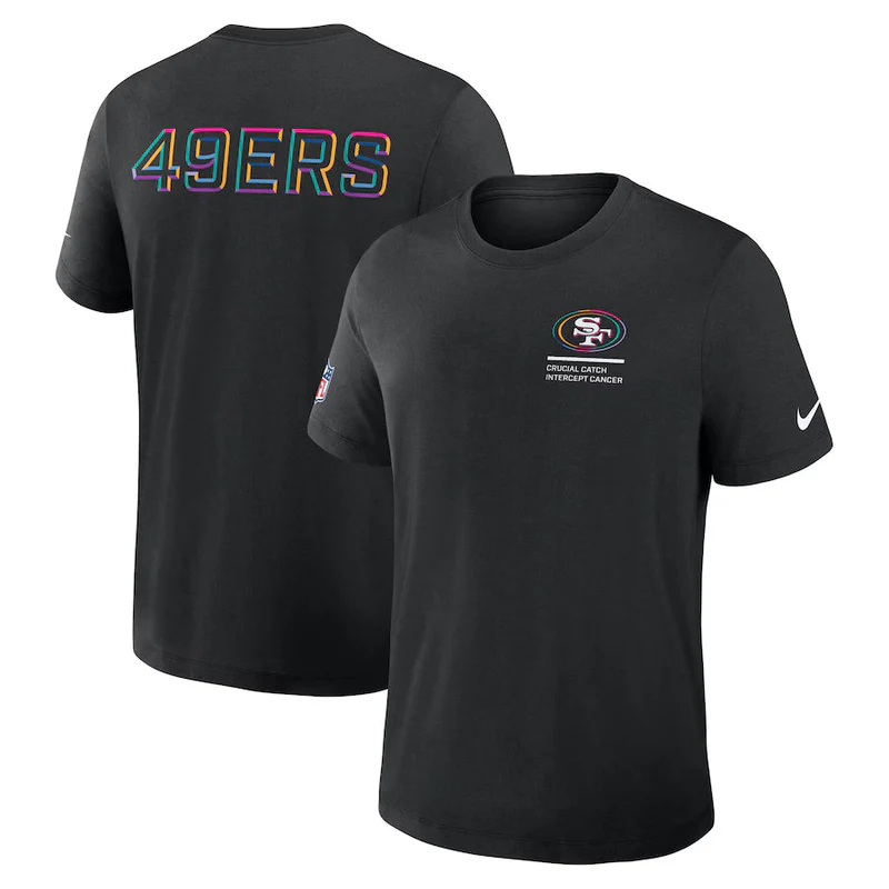 San Francisco 49ers Nike Black 2025 NFL Crucial Catch Tri-Blend Dri-FIT T-Shirt