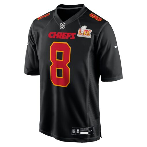 Men's Nike DeAndre Hopkins Carbon Black Kansas City Chiefs Super Bowl LIX Fashion Game Jersey